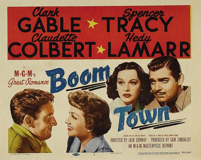 Boom Town - Lobbykaarten - Spencer Tracy, Claudette Colbert, Hedy Lamarr, Clark Gable