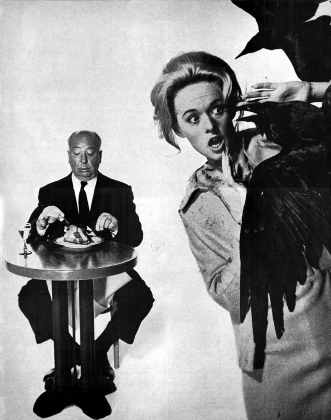 Die Vögel - Werbefoto - Alfred Hitchcock, Tippi Hedren