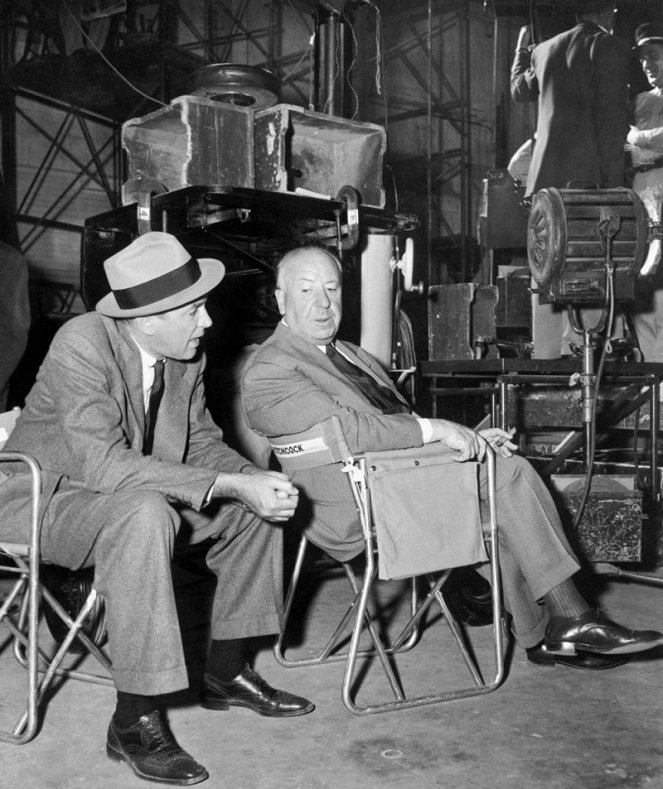 Sueurs froides - Tournage - James Stewart, Alfred Hitchcock