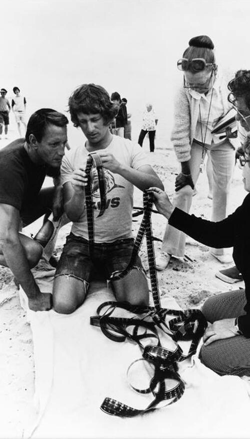 O Tubarão - De filmagens - Roy Scheider, Steven Spielberg