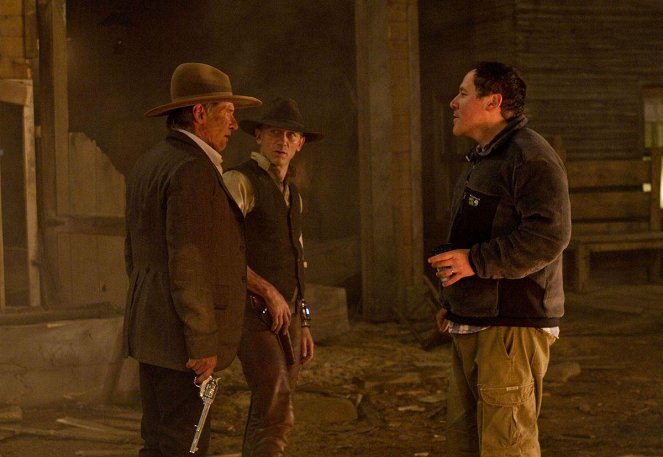 Kovbojové a vetřelci - Z natáčení - Harrison Ford, Daniel Craig, Jon Favreau