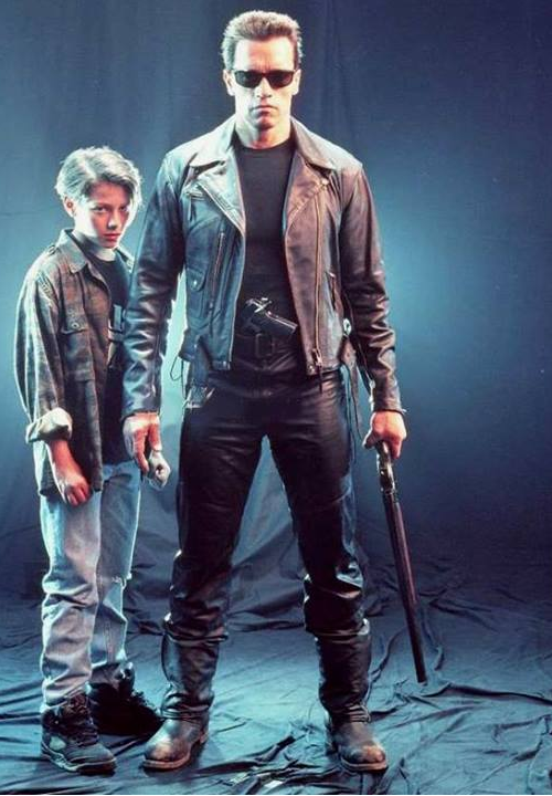 Terminator 2: El juicio final - Promoción - Edward Furlong, Arnold Schwarzenegger