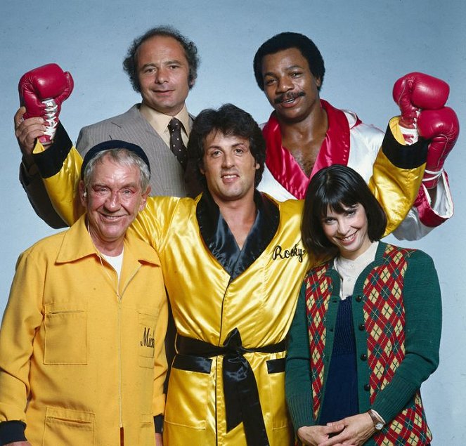 Rocky II. - Promóció fotók - Burgess Meredith, Burt Young, Sylvester Stallone, Carl Weathers, Talia Shire