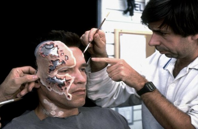 Exterminador Implacável 2: O Dia do Julgamento - De filmagens - Arnold Schwarzenegger