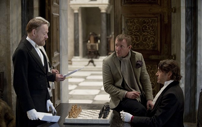 Sherlock Holmes: Hra stínů - Z natáčení - Jared Harris, Guy Ritchie, Robert Downey Jr.