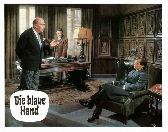 Edgar Wallace: Die blaue Hand - Lobbykarten - Siegfried Schürenberg, Harald Leipnitz, Klaus Kinski