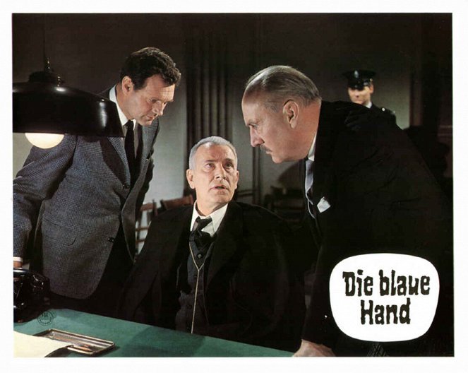 Edgar Wallace: Die blaue Hand - Lobbykarten - Harald Leipnitz, Carl Lange, Siegfried Schürenberg