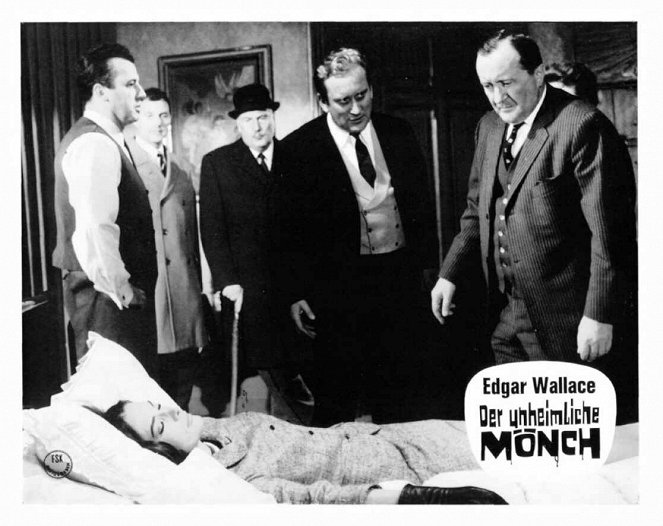 Edgar Wallace - Der unheimliche Mönch - Lobbykarten - Eddi Arent, Karin Dor