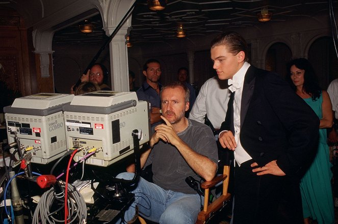 Titanic - Forgatási fotók - James Cameron, Leonardo DiCaprio