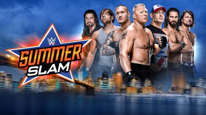 WWE SummerSlam - Werbefoto - Joe Anoa'i, Jonathan Good, Randy Orton, Brock Lesnar, John Cena, Colby Lopez, Allen Jones