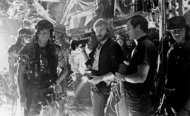 Aliens - Van de set - Bill Paxton, James Cameron