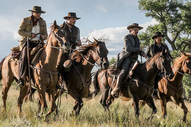 Los siete magníficos - De la película - Luke Grimes, Chris Pratt, Ethan Hawke, Byeong-heon Lee