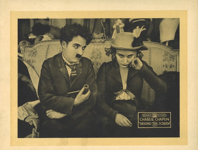 Behind the Screen - Lobby Cards - Charlie Chaplin, Edna Purviance