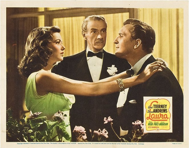 Laura - Lobby karty - Gene Tierney, Clifton Webb, Vincent Price