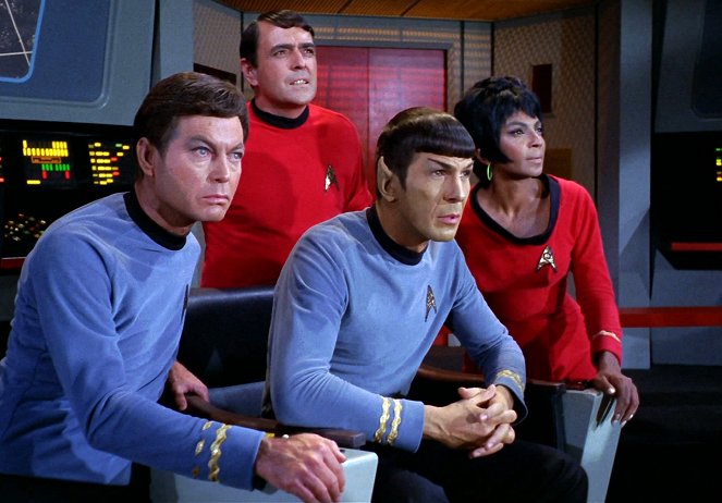 Star Trek - Arena - Filmfotók - DeForest Kelley, James Doohan, Leonard Nimoy, Nichelle Nichols