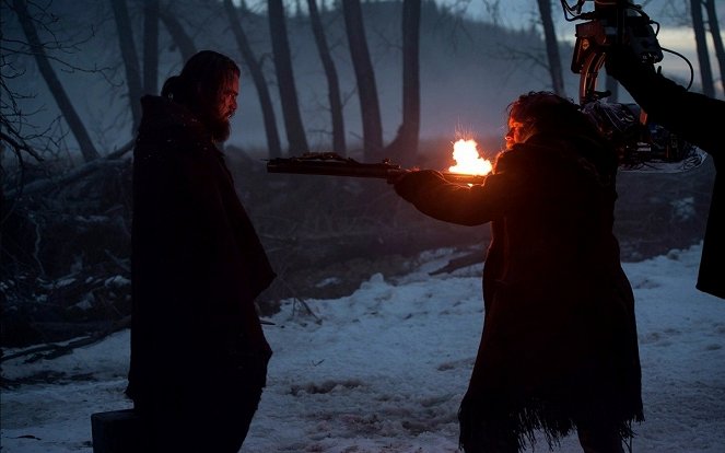 The Revenant - Tournage - Tom Hardy, Will Poulter