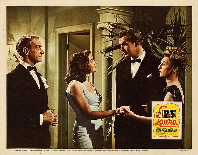 Laura - Lobby karty - Clifton Webb, Gene Tierney, Vincent Price