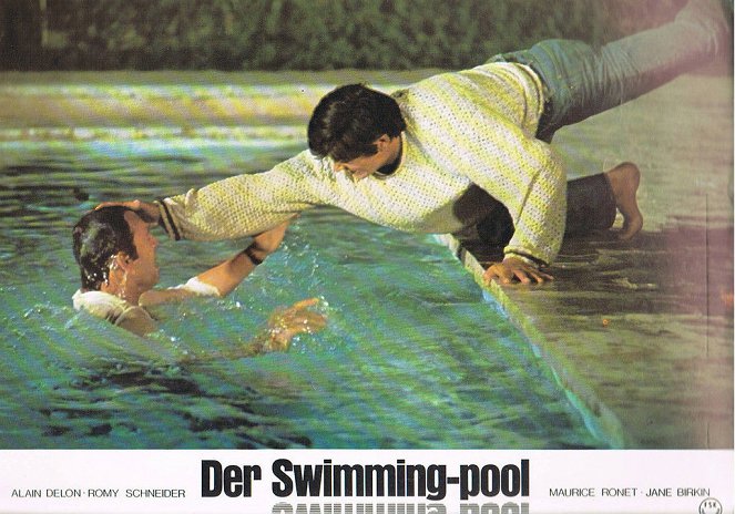 Der Swimmingpool - Lobbykarten - Maurice Ronet, Alain Delon