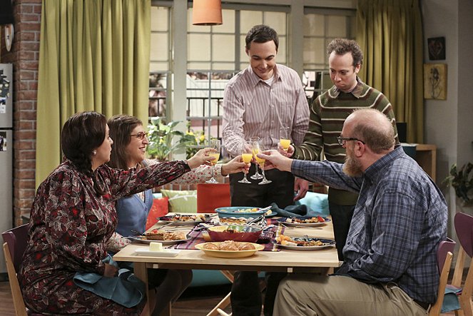 The Big Bang Theory - Kick it like Baby - Filmfotos - Michelle Arthur, Mayim Bialik, Jim Parsons, Kevin Sussman, Brian Posehn