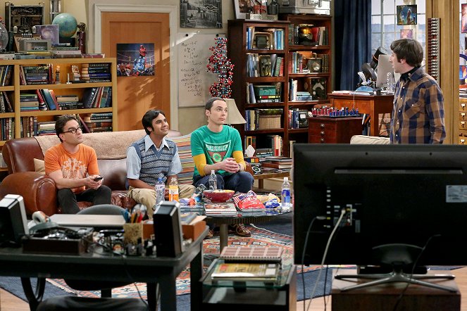 The Big Bang Theory - Werfen wie ein Mädchen - Filmfotos - Johnny Galecki, Kunal Nayyar, Jim Parsons, Simon Helberg