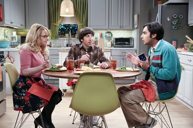 The Big Bang Theory - Season 9 - Der Besuch der alten Dame - Filmfotos - Melissa Rauch, Simon Helberg, Kunal Nayyar