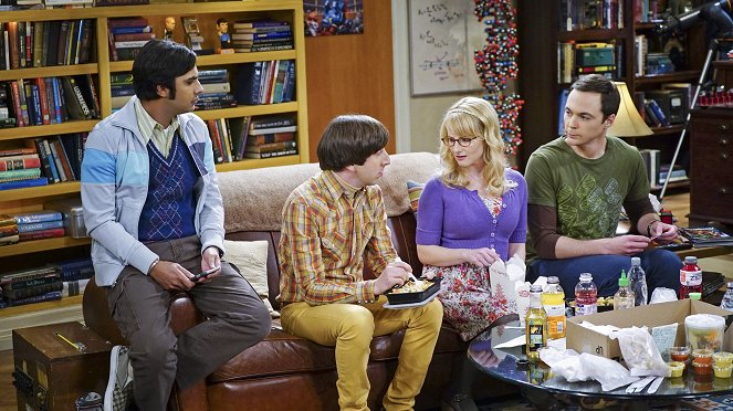 The Big Bang Theory - The Platonic Permutation - Van film - Kunal Nayyar, Simon Helberg, Melissa Rauch, Jim Parsons