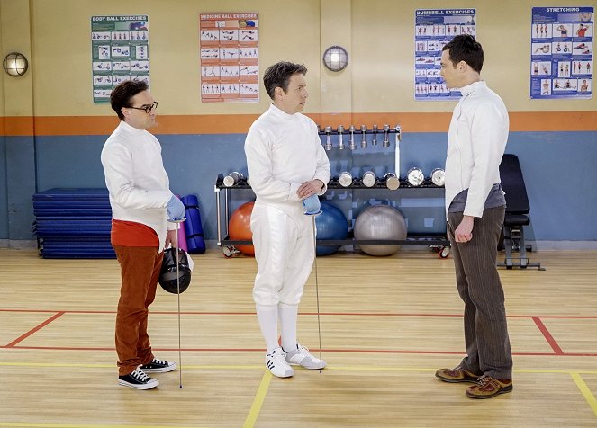 The Big Bang Theory - Duell in drei Jahren - Filmfotos - Johnny Galecki, John Ross Bowie, Jim Parsons