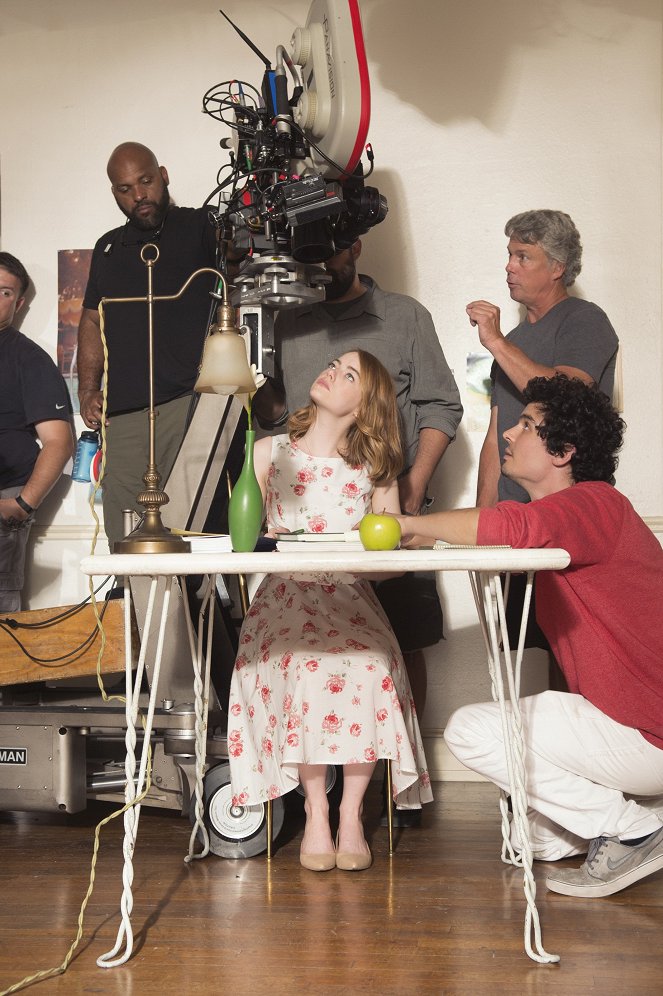 La La Land - Van de set - Emma Stone, Damien Chazelle