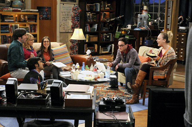 The Big Bang Theory - The Friendship Contraction - Van film - Simon Helberg, Melissa Rauch, Kunal Nayyar, Mayim Bialik, Johnny Galecki, Kaley Cuoco