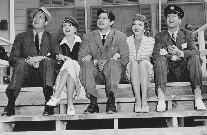 Madame et ses flirts - Tournage - Joel McCrea, Mary Astor, Preston Sturges, Claudette Colbert, Rudy Vallee