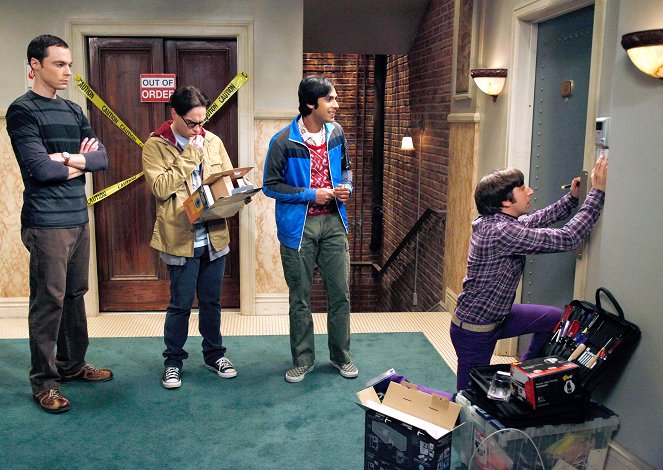 Big Bang - Season 3 - La reacción de Bozeman - De la película - Jim Parsons, Johnny Galecki, Kunal Nayyar, Simon Helberg