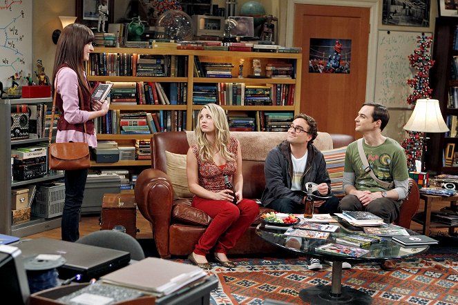 The Big Bang Theory - Ein blondes Äffchen - Filmfotos - Margo Harshman, Kaley Cuoco, Johnny Galecki, Jim Parsons