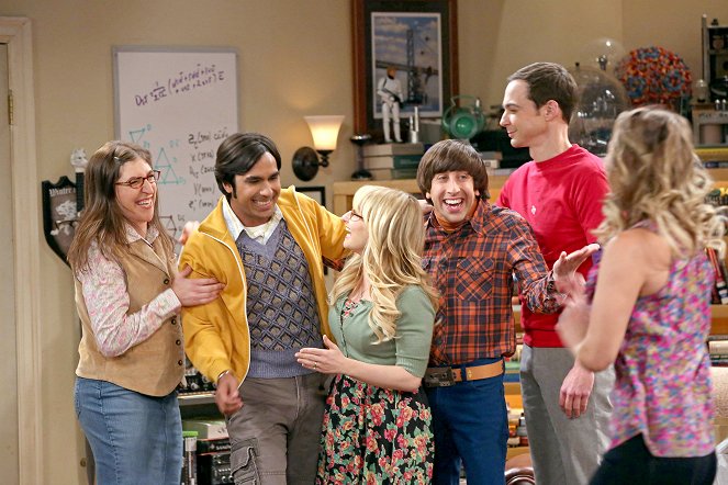 The Big Bang Theory - Sei vorsichtig und ruf an! - Filmfotos - Mayim Bialik, Kunal Nayyar, Melissa Rauch, Simon Helberg, Jim Parsons