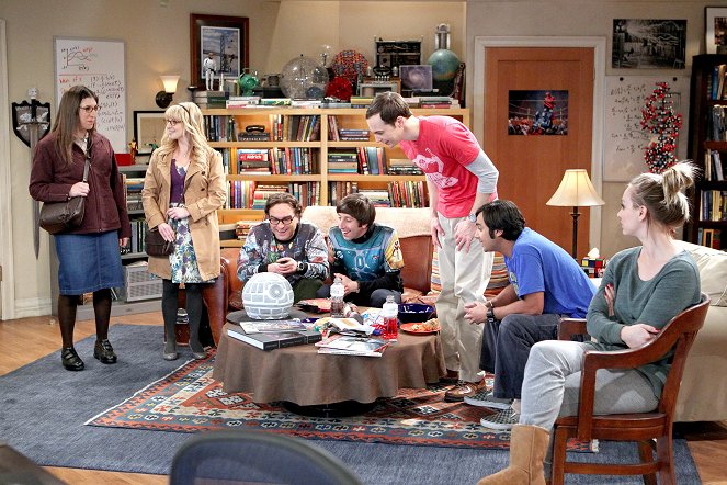 The Big Bang Theory - Das Heirate-mich-Gesicht - Filmfotos - Mayim Bialik, Melissa Rauch, Johnny Galecki, Simon Helberg, Jim Parsons, Kunal Nayyar, Kaley Cuoco