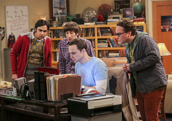The Big Bang Theory - Sheldon und der Troll - Filmfotos - Kunal Nayyar, Simon Helberg, Jim Parsons, Johnny Galecki