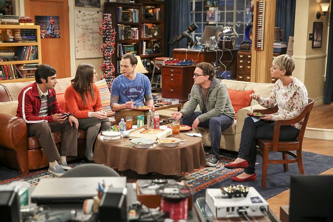 The Big Bang Theory - Die Intimitäts-Beschleunigung - Filmfotos - Kunal Nayyar, Mayim Bialik, Jim Parsons, Johnny Galecki, Kaley Cuoco