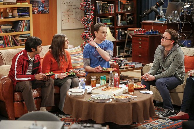 The Big Bang Theory - Die Intimitäts-Beschleunigung - Filmfotos - Kunal Nayyar, Mayim Bialik, Jim Parsons, Johnny Galecki