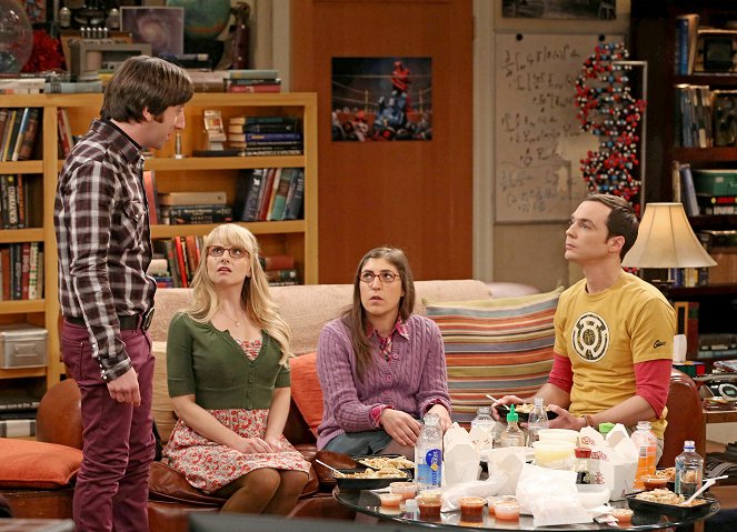 The Big Bang Theory - Season 7 - Wenn Männer Händchen halten... - Filmfotos - Simon Helberg, Melissa Rauch, Mayim Bialik, Jim Parsons
