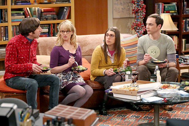 The Big Bang Theory - Season 7 - Eisenbahnromantik - Filmfotos - Simon Helberg, Melissa Rauch, Mayim Bialik, Jim Parsons