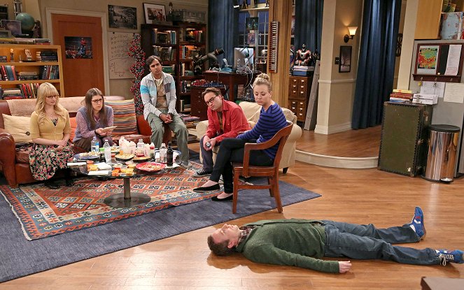 The Big Bang Theory - Mein Gespräch mit Mutter - Filmfotos - Melissa Rauch, Mayim Bialik, Kunal Nayyar, Johnny Galecki, Kaley Cuoco, Kevin Sussman