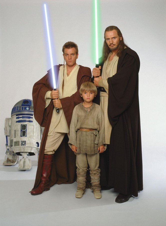 Star Wars: Episode I - Die dunkle Bedrohung - Werbefoto - Ewan McGregor, Jake Lloyd, Liam Neeson