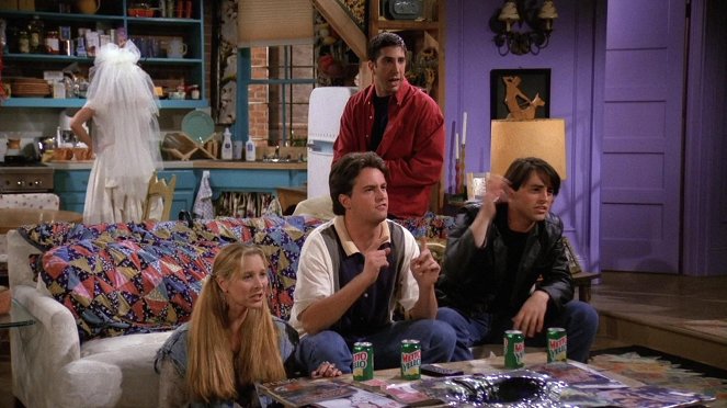 Przyjaciele - Ten, w którym Monica zdobywa współlokatorkę - Z filmu - David Schwimmer, Lisa Kudrow, Matthew Perry, Matt LeBlanc