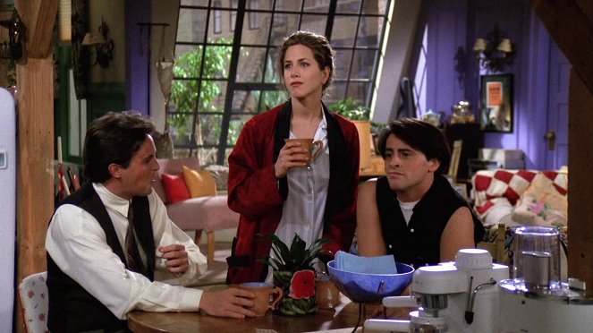 Przyjaciele - Ten, w którym Monica zdobywa współlokatorkę - Z filmu - Matthew Perry, Jennifer Aniston, Matt LeBlanc