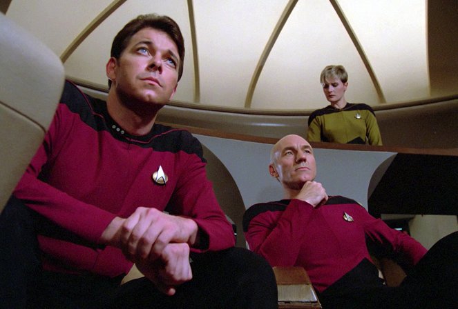 Star Trek: Az új nemzedék - Datalore - Filmfotók - Jonathan Frakes, Patrick Stewart, Denise Crosby