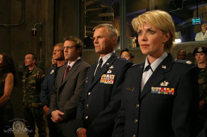 Hvězdná brána - Oběti - Z filmu - Michael Shanks, Richard Dean Anderson, Amanda Tapping