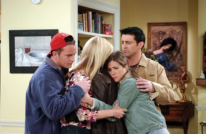 Przyjaciele - Season 9 - Ten z operacją piersi - Z filmu - Matthew Perry, Jennifer Aniston, Matt LeBlanc