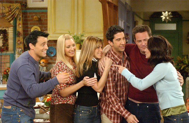 Friends - The One with the Late Thanksgiving - Van film - Matt LeBlanc, Lisa Kudrow, Jennifer Aniston, David Schwimmer, Matthew Perry, Courteney Cox