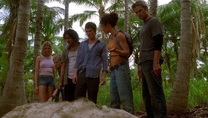 Lost - Pilot: Part 2 - Van film - Maggie Grace, Dominic Monaghan, Naveen Andrews, Ian Somerhalder, Evangeline Lilly, Josh Holloway