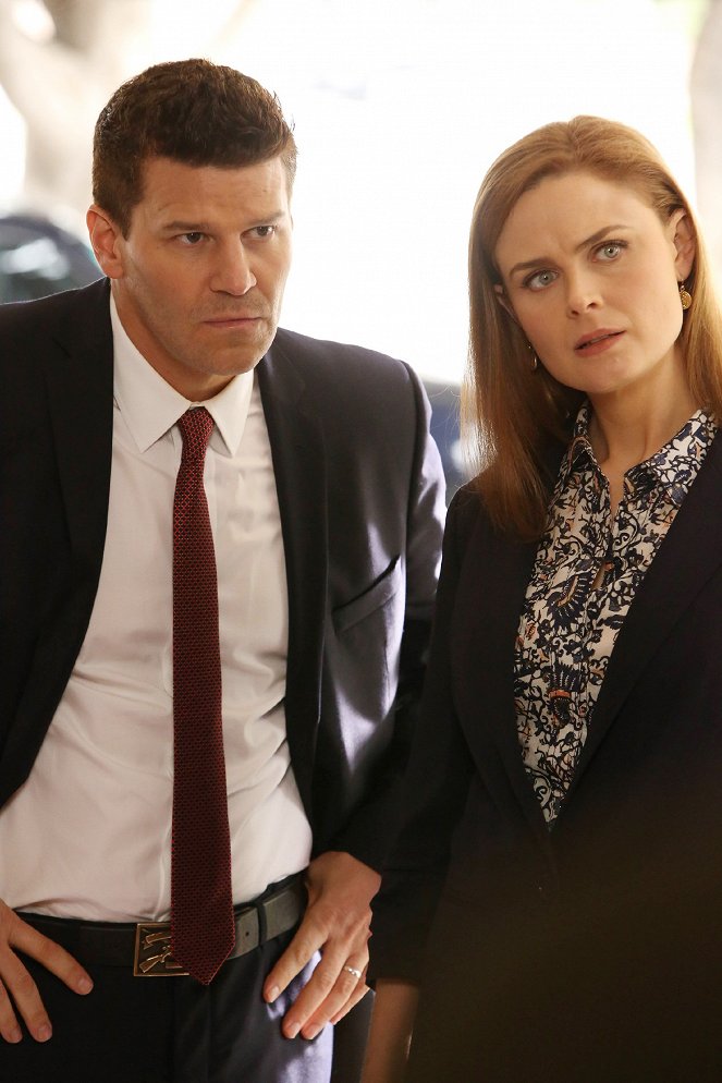 Bones - Season 9 - The Source in the Sludge - Photos - David Boreanaz, Emily Deschanel