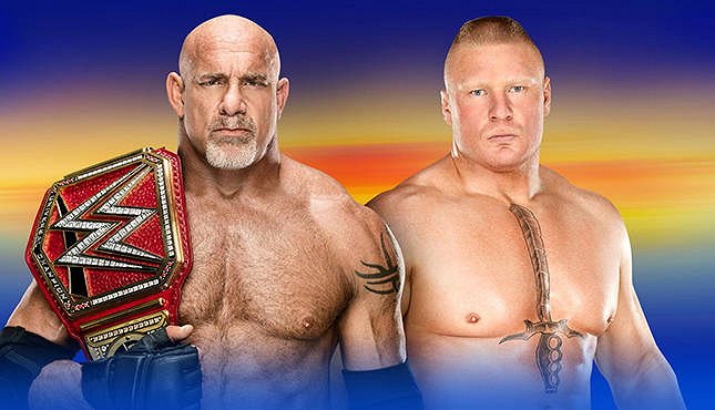 WrestleMania 33 - Werbefoto - Bill Goldberg, Brock Lesnar
